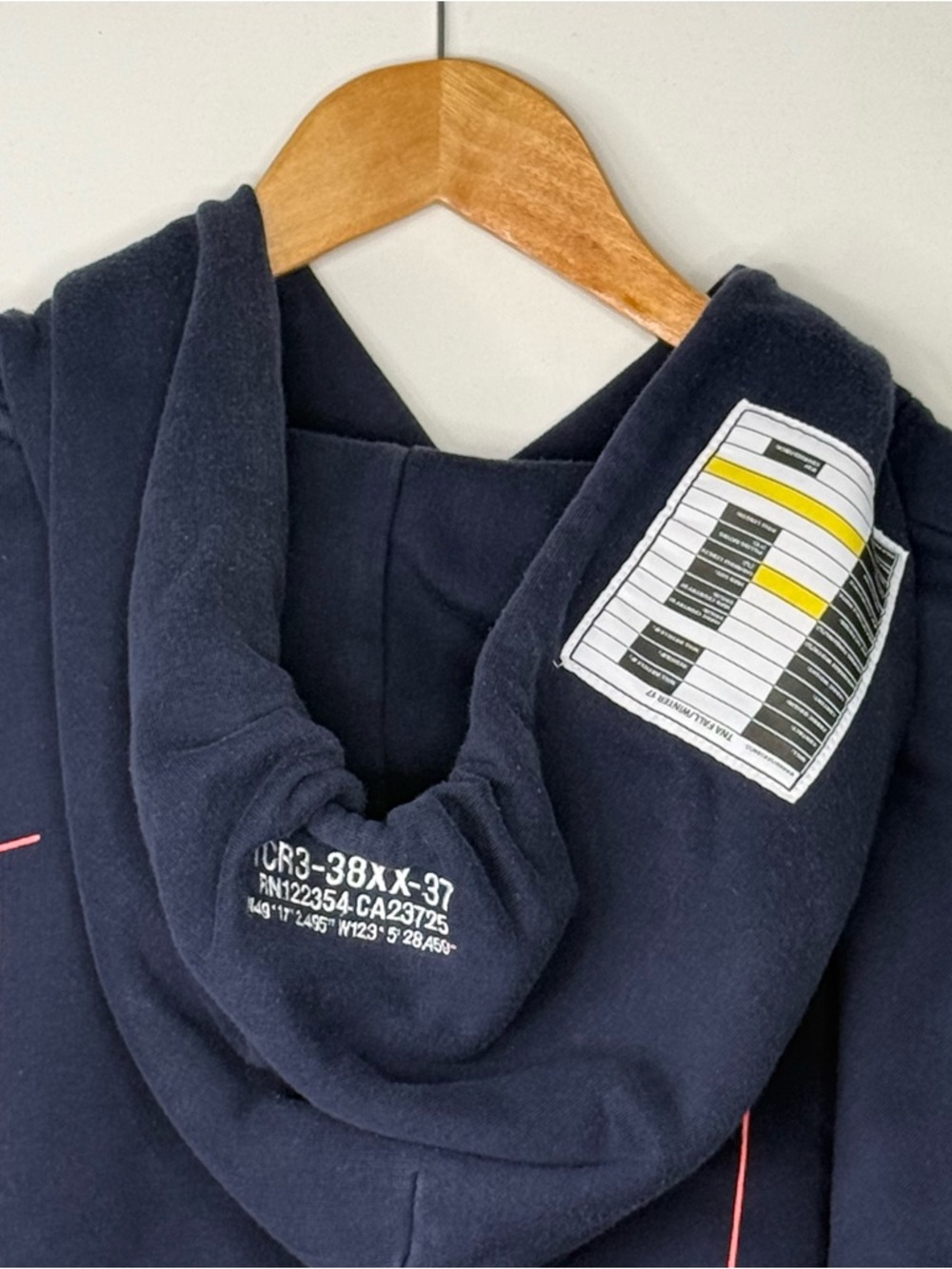 Aritzia TNA Navy Blue Crewneck Hoodie with White 'Tra/84' Logo Size S - Picture 5 of 9